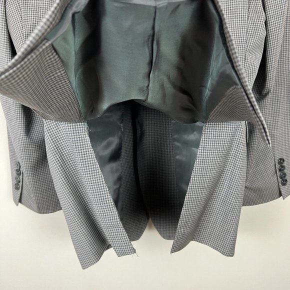 CALVIN KLEIN Blazer Jacket Sports Coat Men 38R Gray Check 100% Wool Professional - Picture 6 of 16